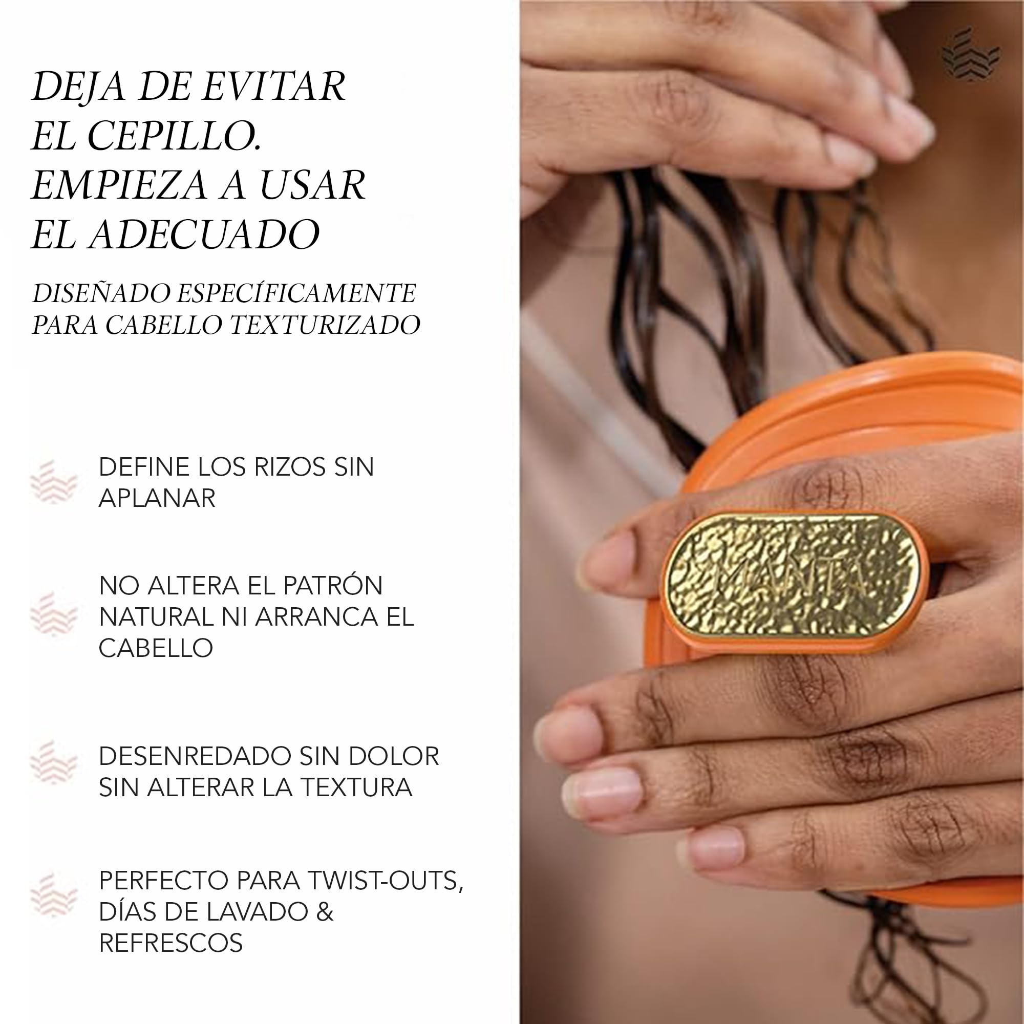 Manta Curls - Cepillo de pelo antiroturas, cepillo desenredante para cabello rizado y afro, cepillo suave húmedo y seco para mujeres, verde azulado suave