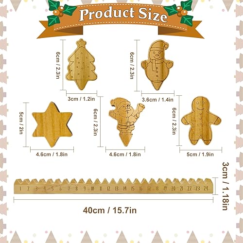 Miniatura 4 de OurWarm Calendario de Adviento de Navidad 2023 para niños y adultos, calendario de cuenta regresiva de Navidad de madera con bloques móviles,
