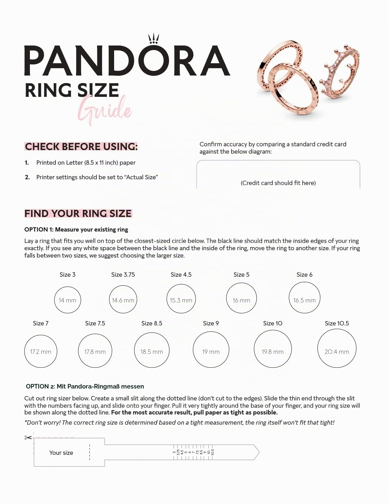 Pandora Ring Herzband, 14-karätig Roségold-vergoldet