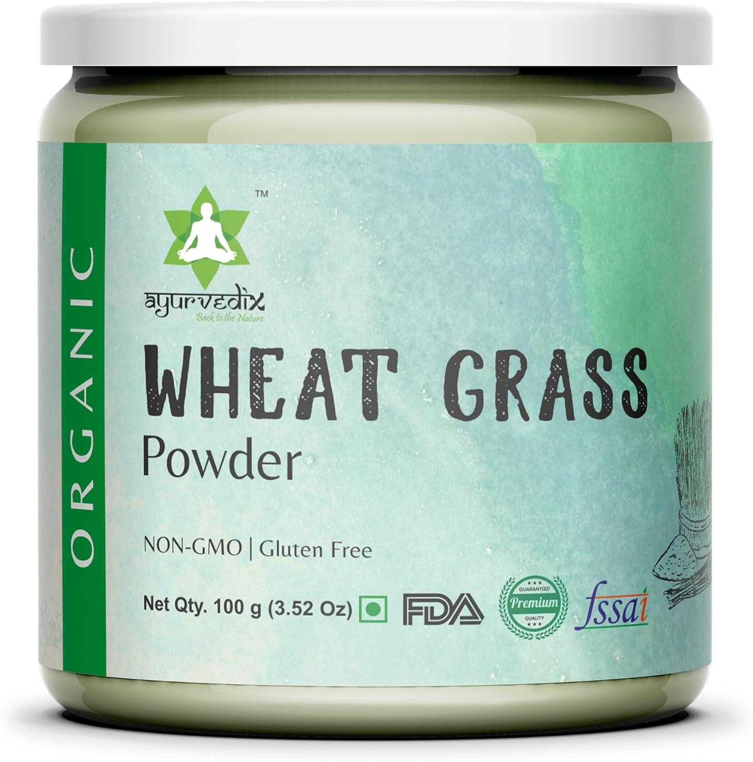 Organic Wheatgrass Juice Powder - Rich in Vitamins, Minerals, Fibers, & Antioxidants - Support Wheat Grass Powder for Help Immune Health and Digestion - 100gm/ 3.5oz (Pack of 2)