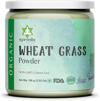 Organic Wheat Grass Powder - Pure Superfood Supplement for Detox and Immune Support - 100 Grams Pack of 1