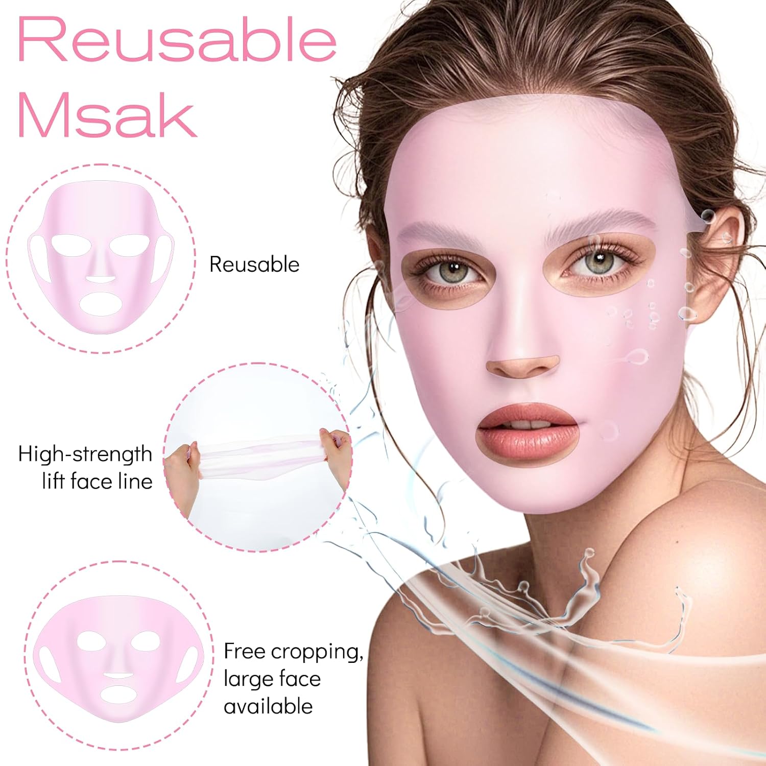2 Pack Reusable Silicone Face Mask Cover, Anti-Wrinkle Face Mask Holder, 3D Masks Cover Prevent Evaporation Falling Skincare Beauty Spa for Women Men
