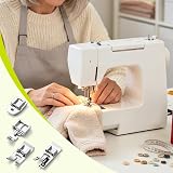 NQEUEPN 4 Stopek Zamków Niewidocznych do Singer Janome Babylock(4 Style)