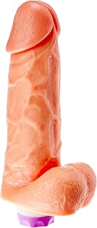 Pênis Realístico Chefão Com Escroto e Vibrador Bege - 20, 5cm, Adão e Eva