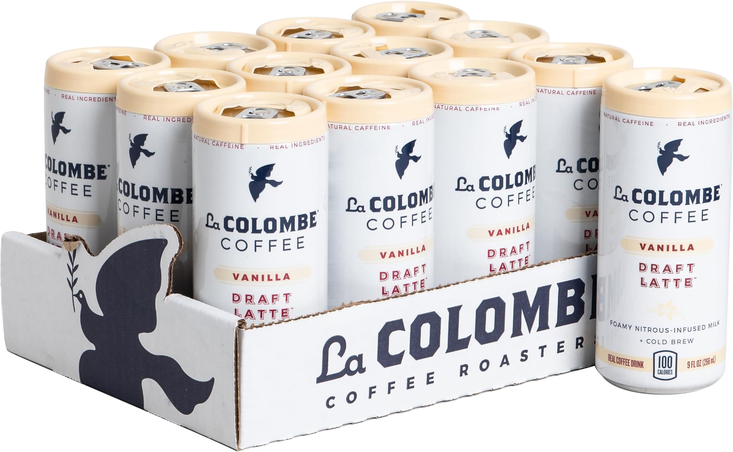 Vanilla Draft Latte - 9 Fl. Oz. 12 Pack - 100% Arabica, Single-Origin Coffee with Lactose-Free Foamy Milk, Premium Coffee On the Go, 115mg Natural Caffeine