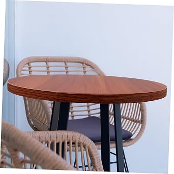 Dining Table Top and Easy Maintenance with Spacious Surface Wooden round Brown Minimalist Style for Kitchen and Dining Room Use