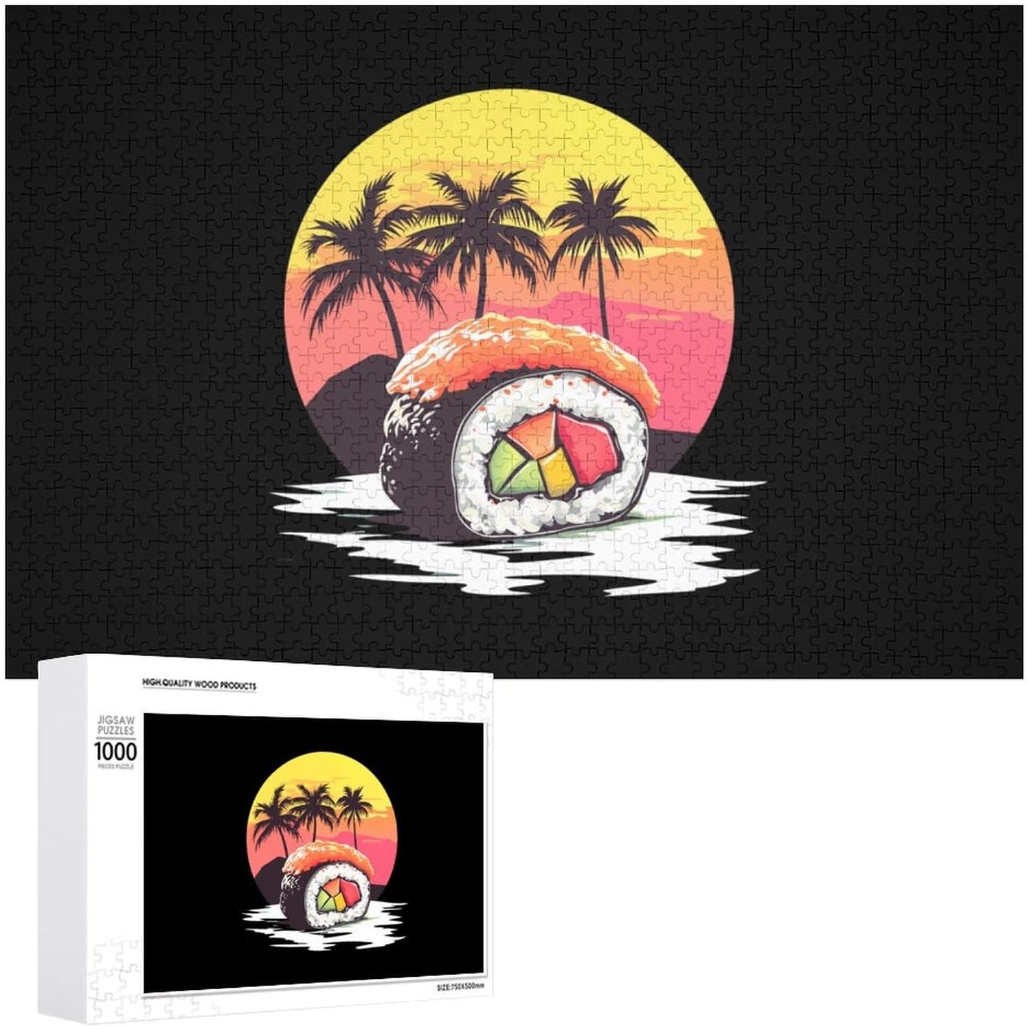 Tree in Japanese Sushi Wood Puzzle Challenging Jigsaw Puzzles for Women Men