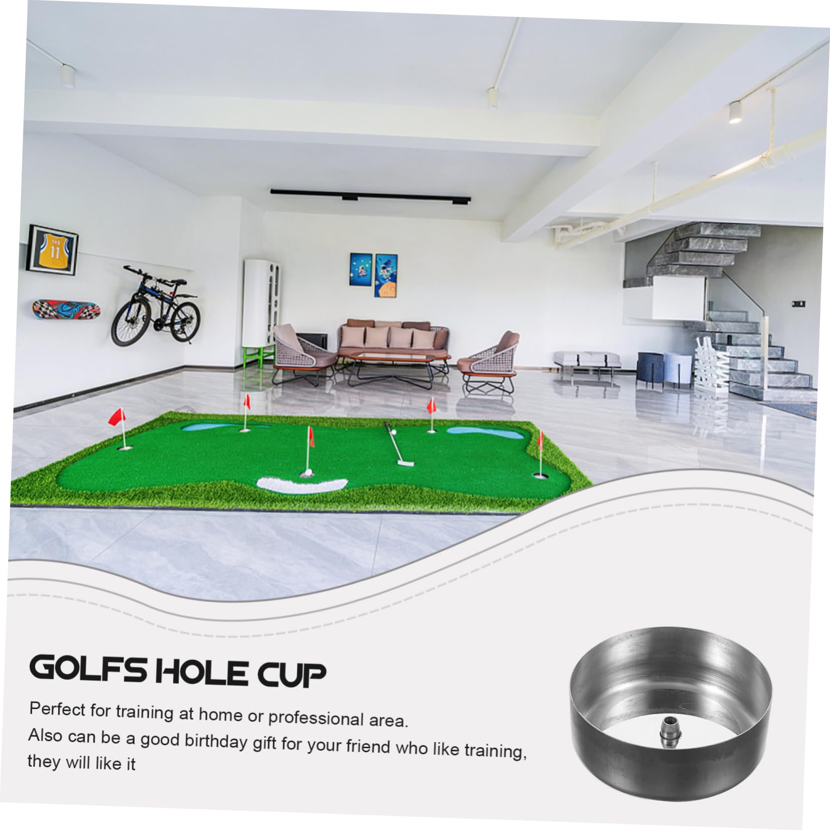 Toyvian 1juego Copa De Putting con Banderas Accesorio De Entrenamiento Práctica De Putting Casa y Exterior y para y Entrenamientos Profesionales