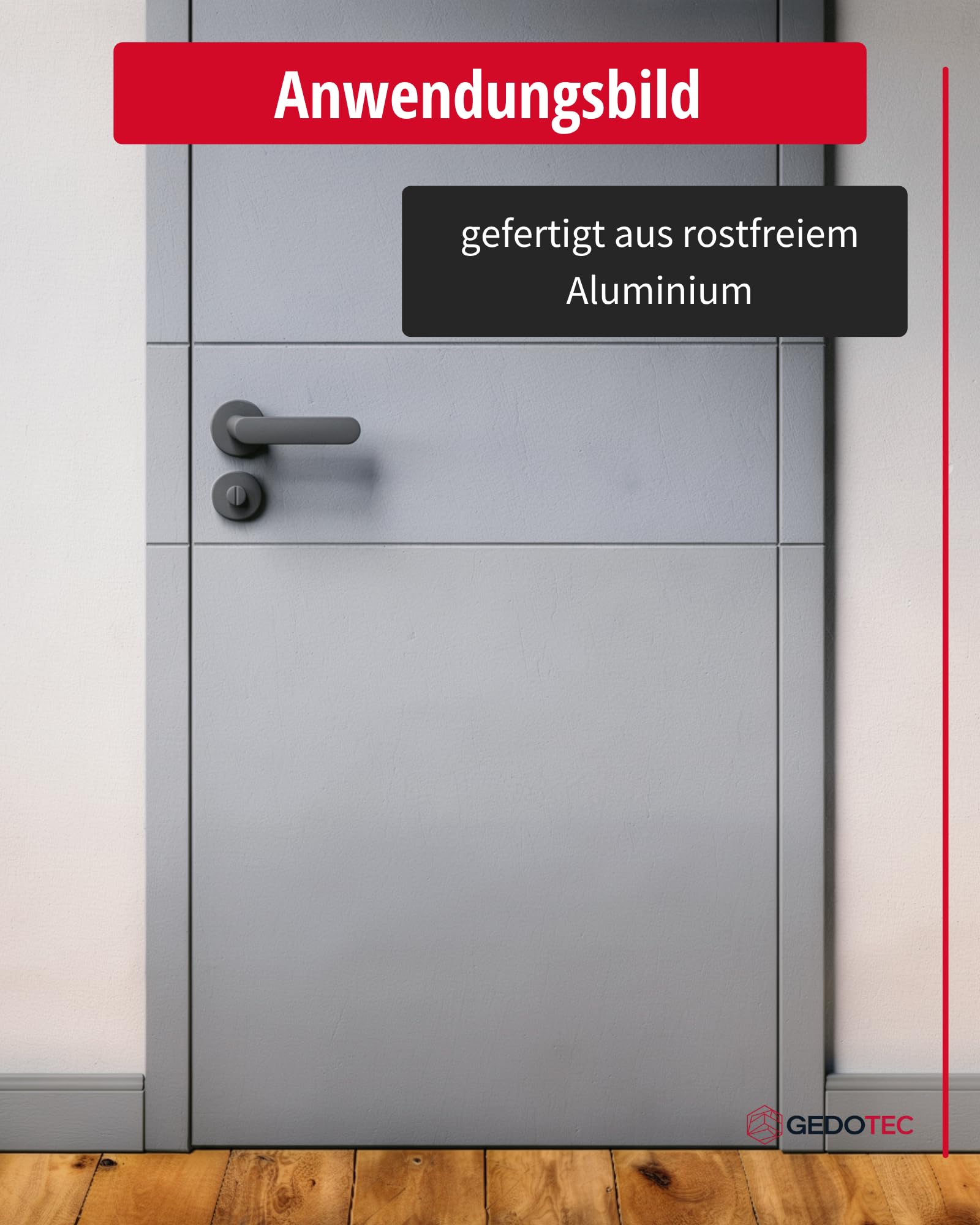 Gedotec Drückergarnitur Aluminium | 1 Set | Türbeschlag Anthrazit | WC - Badezimmer | SHAPE | Türbeschlag inkl. Befestigungsmaterial | Türdrückergarnitur rostfrei | Türklinke Zimmertüren | Türgriff