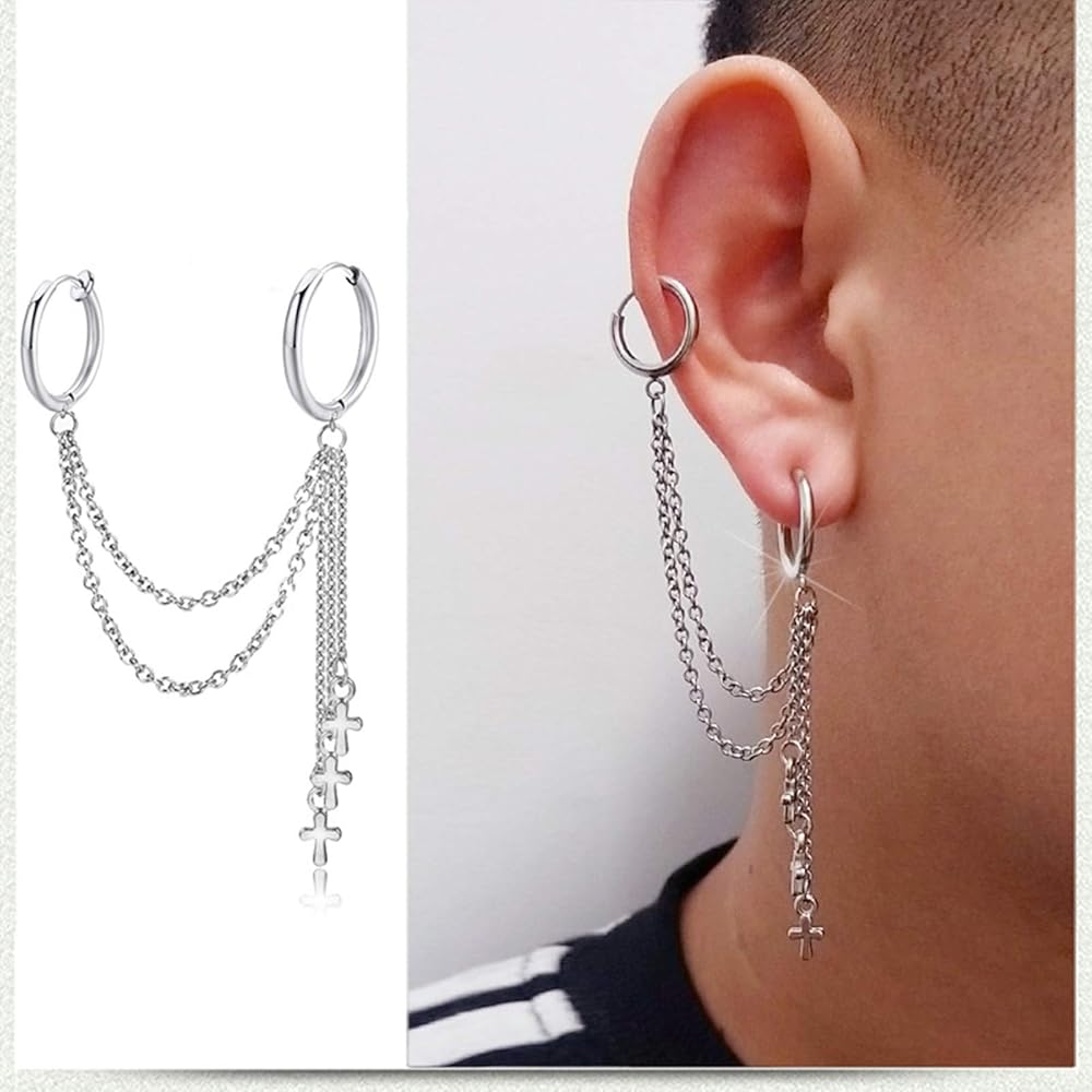 ピアス HANGING CHAIN PIERCED EARRING Cartilage Chain Earring Helix - Helix Earring Piercing