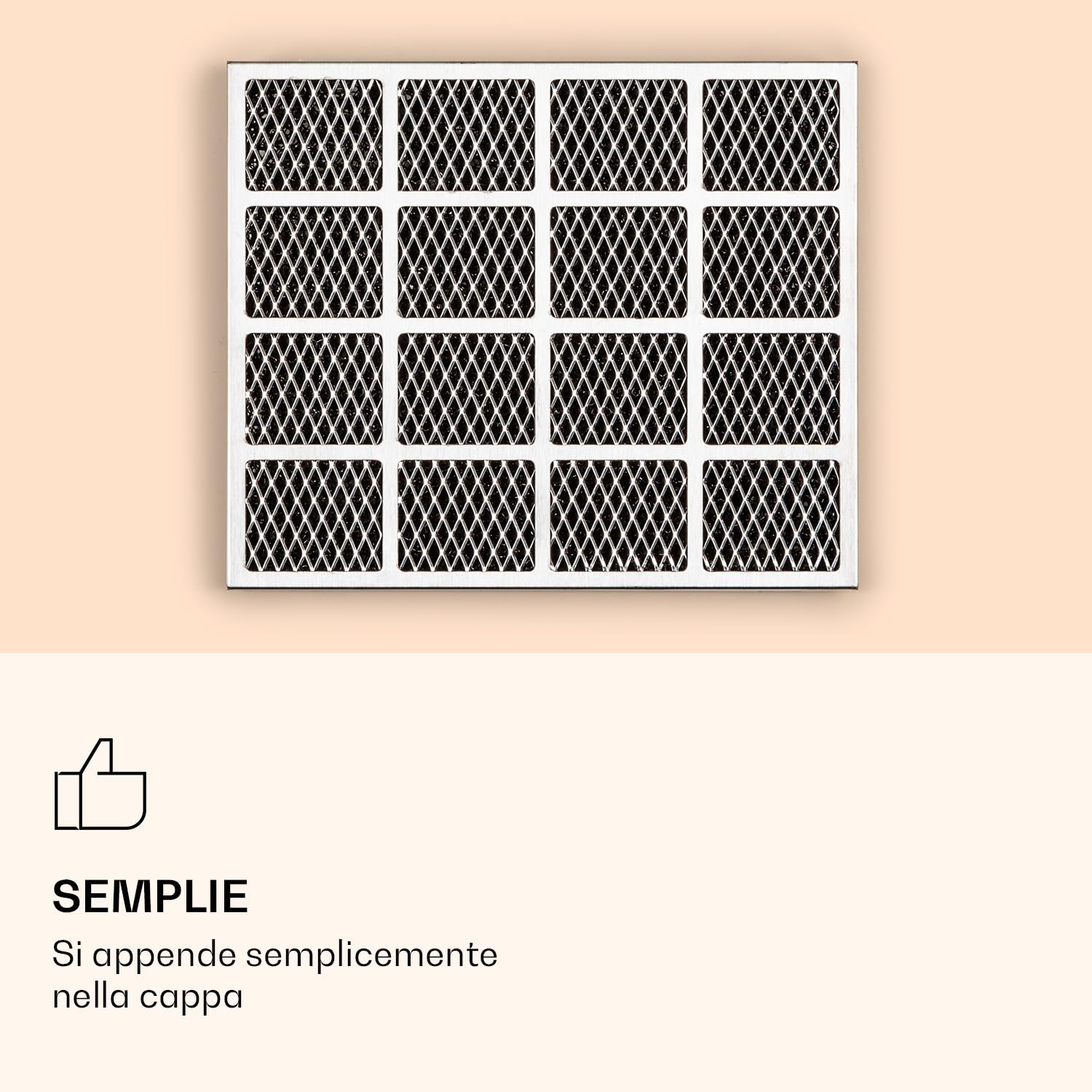 KLARSTEIN Mariana - Filtro ai Carboni Attivi, Filtro per Cappa aspirante, Accessorio, Pezzo di Ricambio, 20 x 2 x 17 cm (LxAxP), Cappa da Cucina, Filtro a Carbone