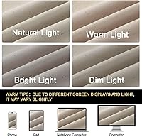 Vista 8 de PrinceDeco Cortinas de lino 100% opacas para dormitorio/sala de estar, reducen el ruido, cortinas de ventana con bloqueo de luz, cortinas