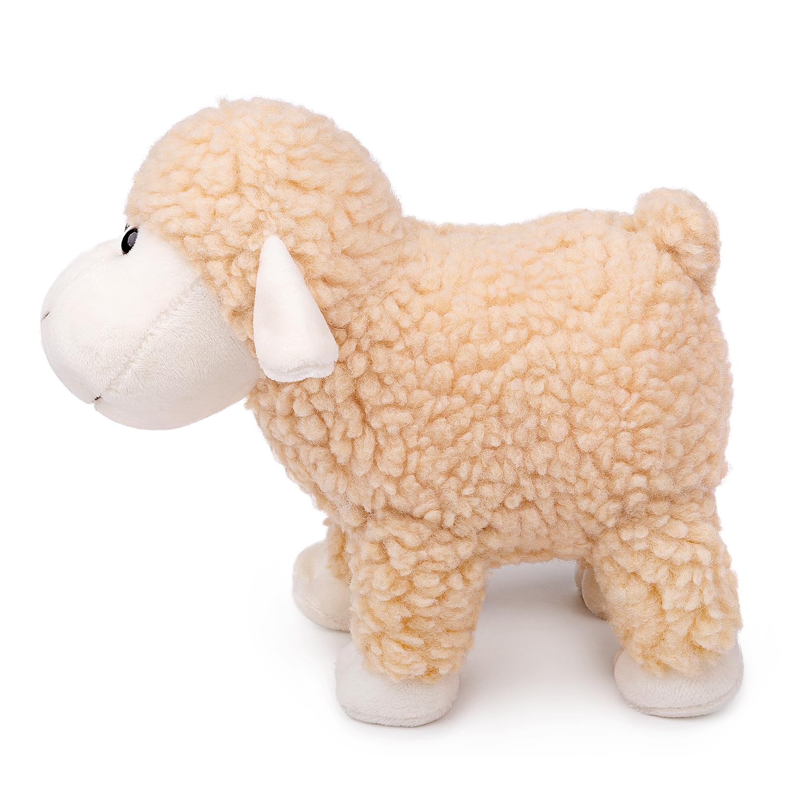 lilizzhoumax Simulation Lamb Plush Toy 18cm/7”, Stand Realistic Stuffed Animal Wild Cute Sheep Plush Toy