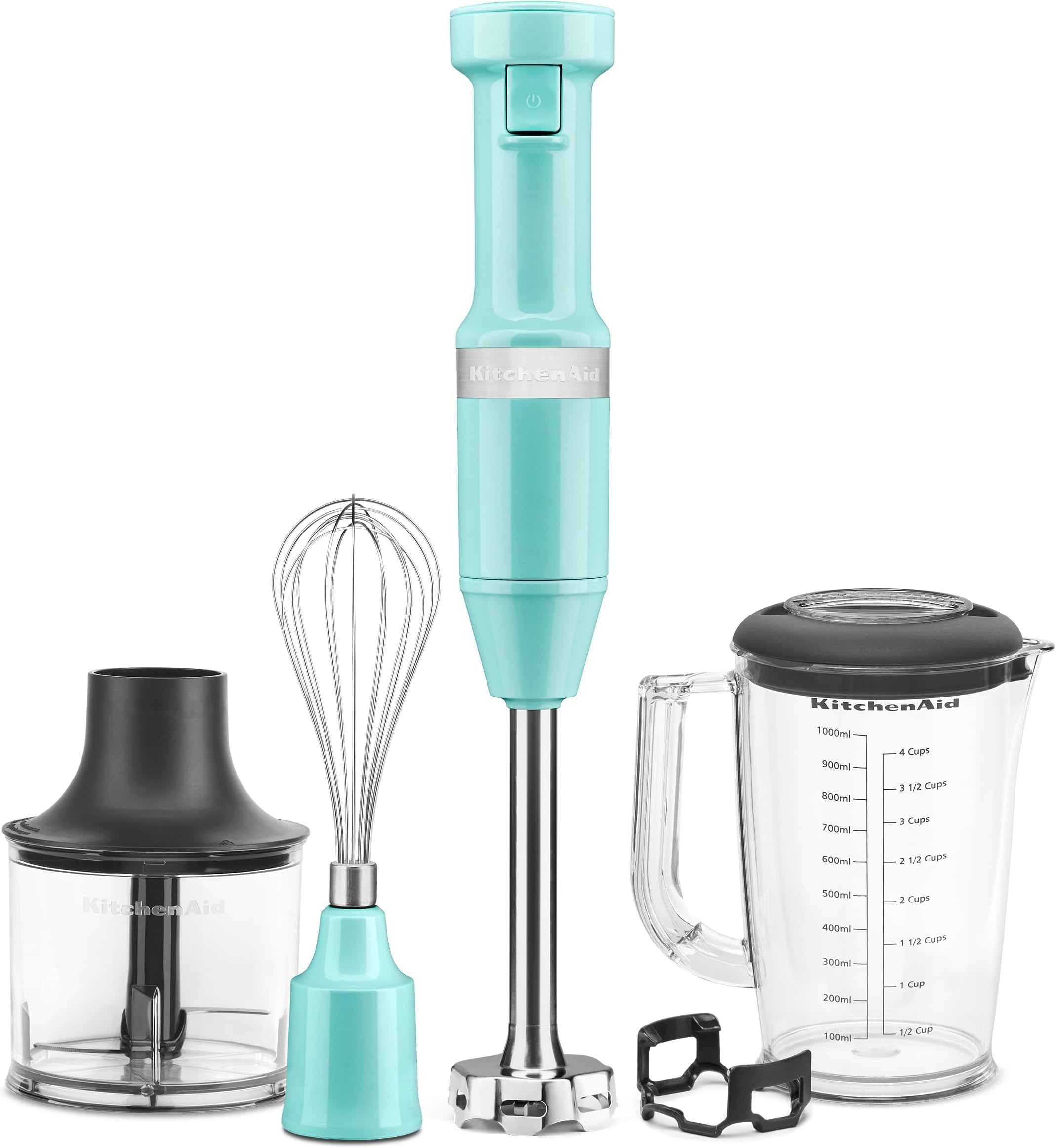 KitchenAidKHBV83AQ Variable Speed Corded Hand Mixer with Accessories, Aqua Sky, KHBV83AQ