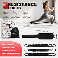 Vista 6 de Bandas de resistencia para tobillos con puños, equipo de entrenamiento para piernas y glúteos, bandas de resistencia con correas de tobillo
