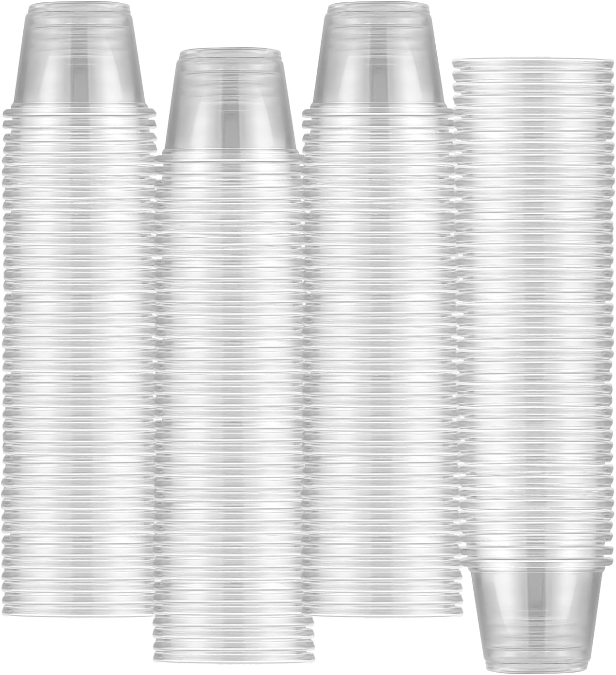 1 Oz clear Polypropylene Portion Cups 2500 Set Plastic Food Storage Containers with Lids Airtight BPA-Free Soup Container Freezer Safe Leakproof for Meal Prep,Leftover Storage,Microwave