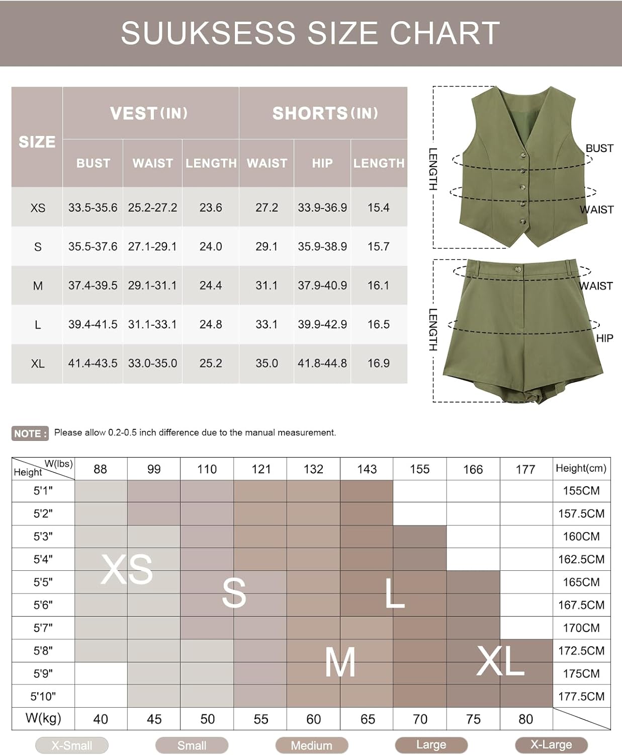 SUUKSESS Women's Summer 2 Piece Sets Button Down V Neck Vest Waistcoat and Pockets Shorts Sets - Image 7