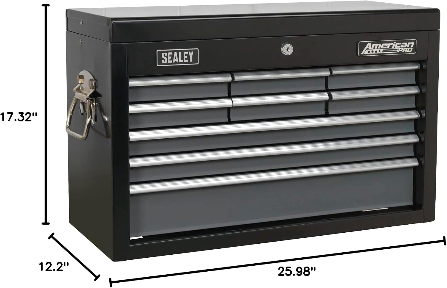 Sealey Ap2509B Topchest 9 Drawer with Ball Bearing Runners - Black/Grey