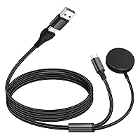 Vista 1 de cugunu Cable de carga portátil múltiple USB A/C a Galaxy Watch/USB C, cable de carga inalámbrico magnético para automóvil 2 en 2, compatible