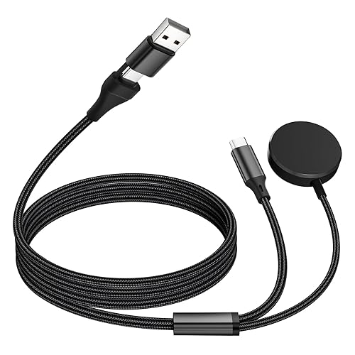 cugunu Cable de carga portátil múltiple USB AC a Galaxy WatchUSB C, cable de carga inalámbrico magnético para automóvil 2 en 2, compatible con