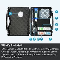 Vista 8 de Apera Instruments PH60Z-MS Kit de Probador de Medidor de pH Inteligente Portátil con Electrodo de pH Semi-Micro LabSen 246-5 ATC para Medición de pH