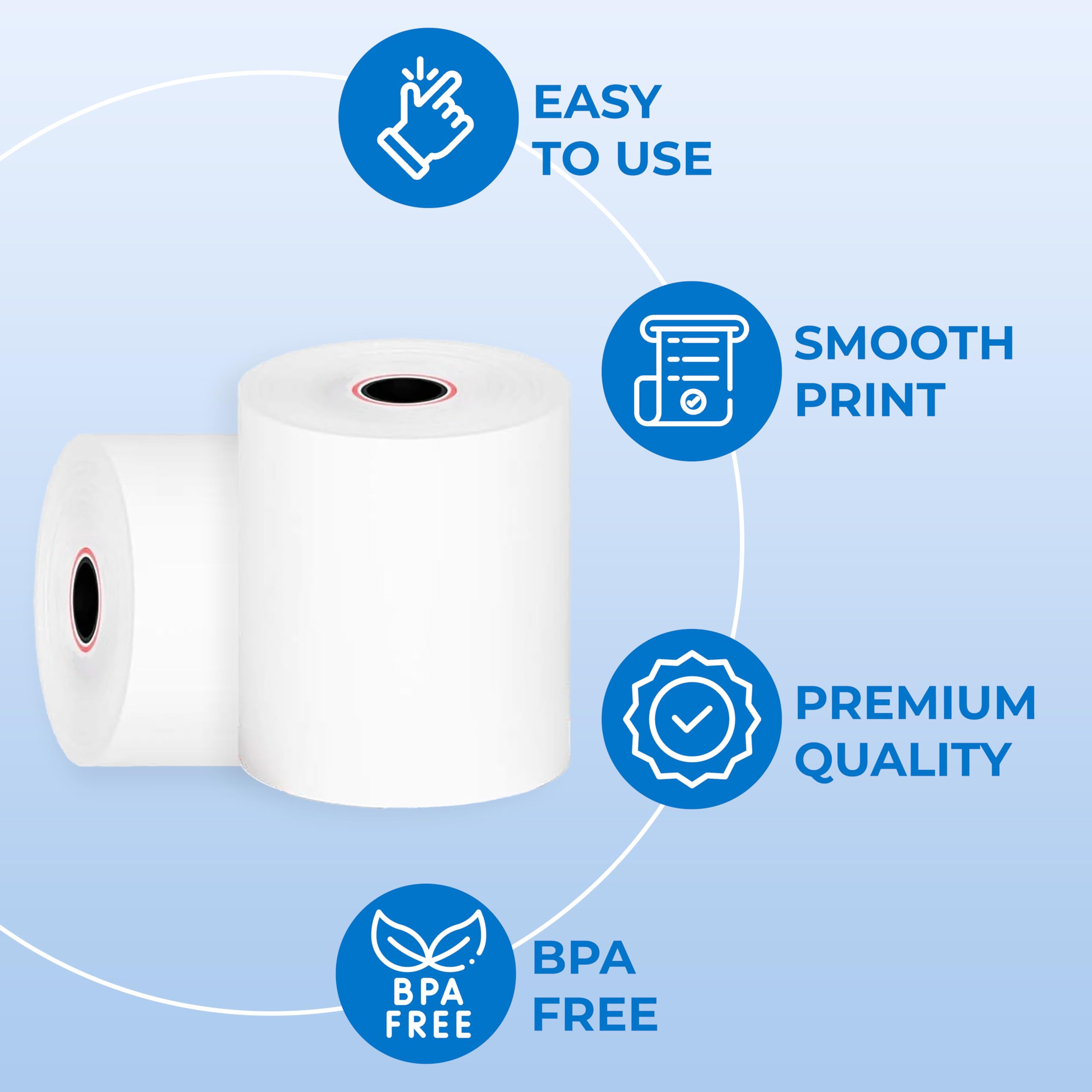 Double Dragon 80x50mm Thermal Paper Rolls, 20 Rolls | BPA-Free POS Receipt Paper | Compatible with Mobile POS, Just Eat Receipt Printer Rolls, Uber Eats Delivery Machines, Epson, Square & Star