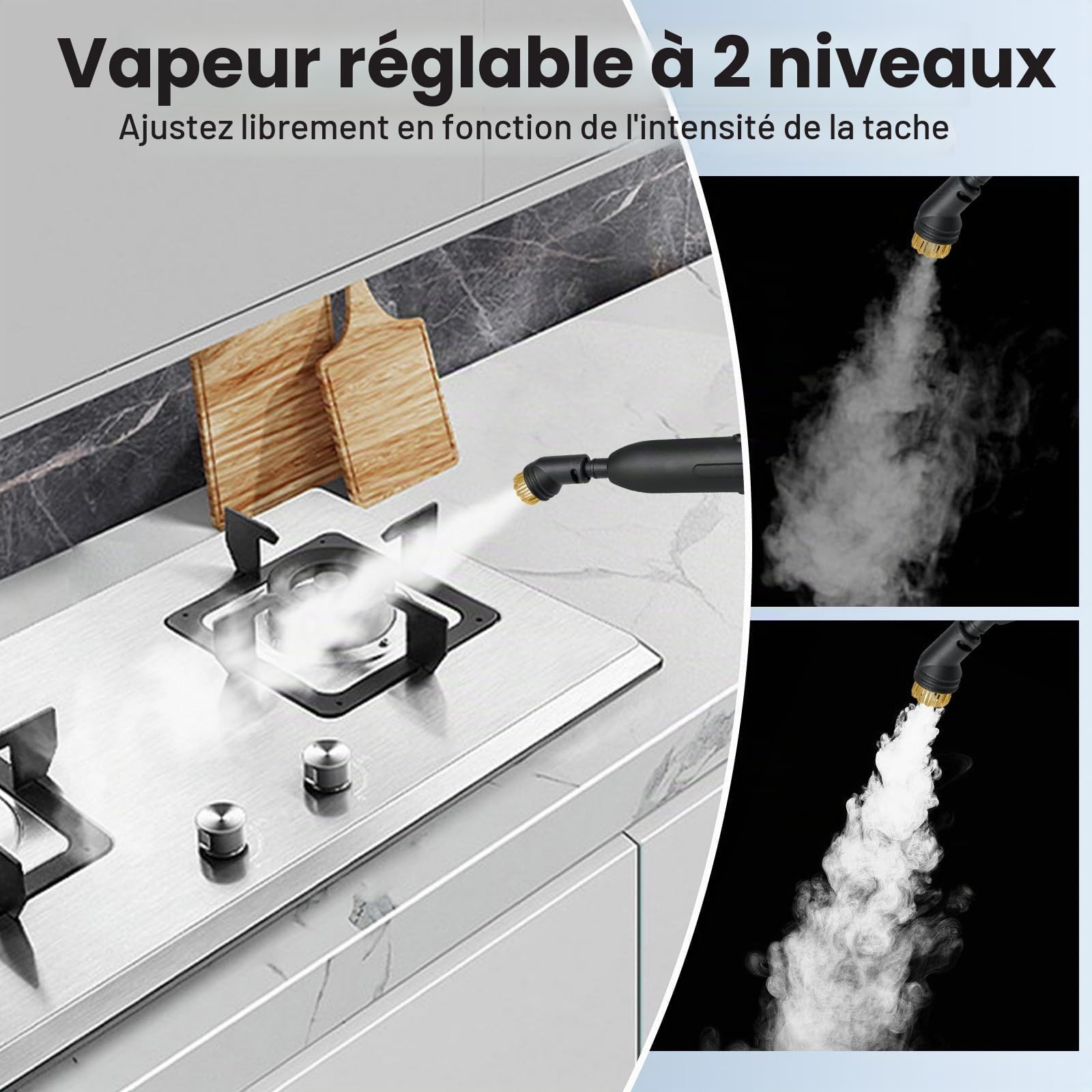 COSTWAY Nettoyeur Vapeur Portatif 1600W avec 11 Accessoires, Balai Vapeur Durée d'Utilisation Illimitée Réservoir d'Eau 1L, Nettoyant Vapeur Chauffage en 10 s pour Sol Canapé Tapis Rideaux (Jaune)