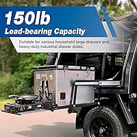 Vista 3 de YENUO Diapositivas de cajón resistentes de cierre suave, montaje lateral de extensión completa de 12, 14, 16, 18, 20, 22, 24, 26, 28, 30, 32