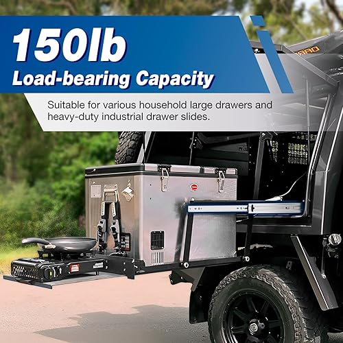 Miniatura 3 de YENUO Diapositivas de cajón resistentes de cierre suave, montaje lateral de extensión completa de 12, 14, 16, 18, 20, 22, 24, 26, 28, 30, 32