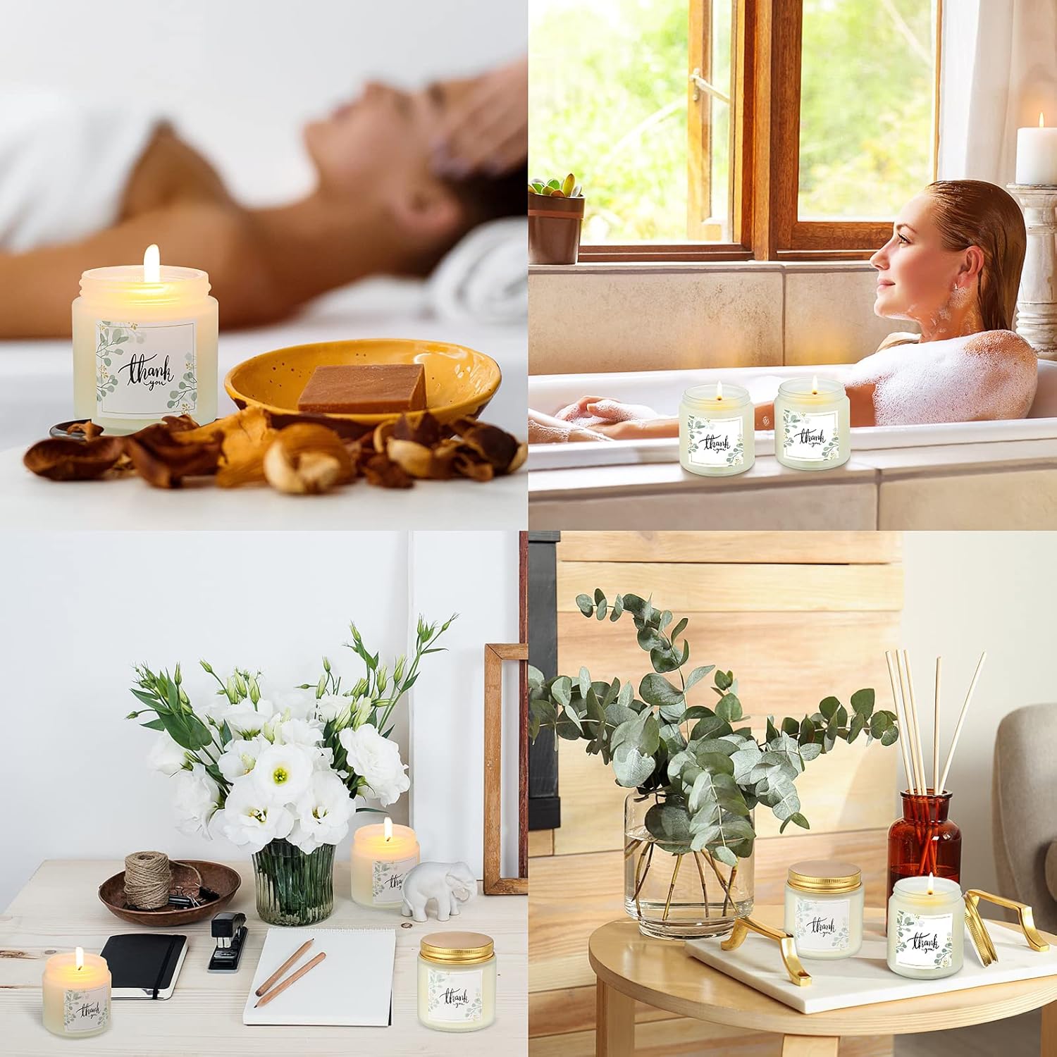 Coume 10 Pcs Thank You Gifts Candles 3.5 oz Employee Appreciation Gifts Bulk Soy Wax Scented Jar Candles for Social Worker Friend Boss Staff Volunteer Teacher 10 Fragrance(Fresh Scent)