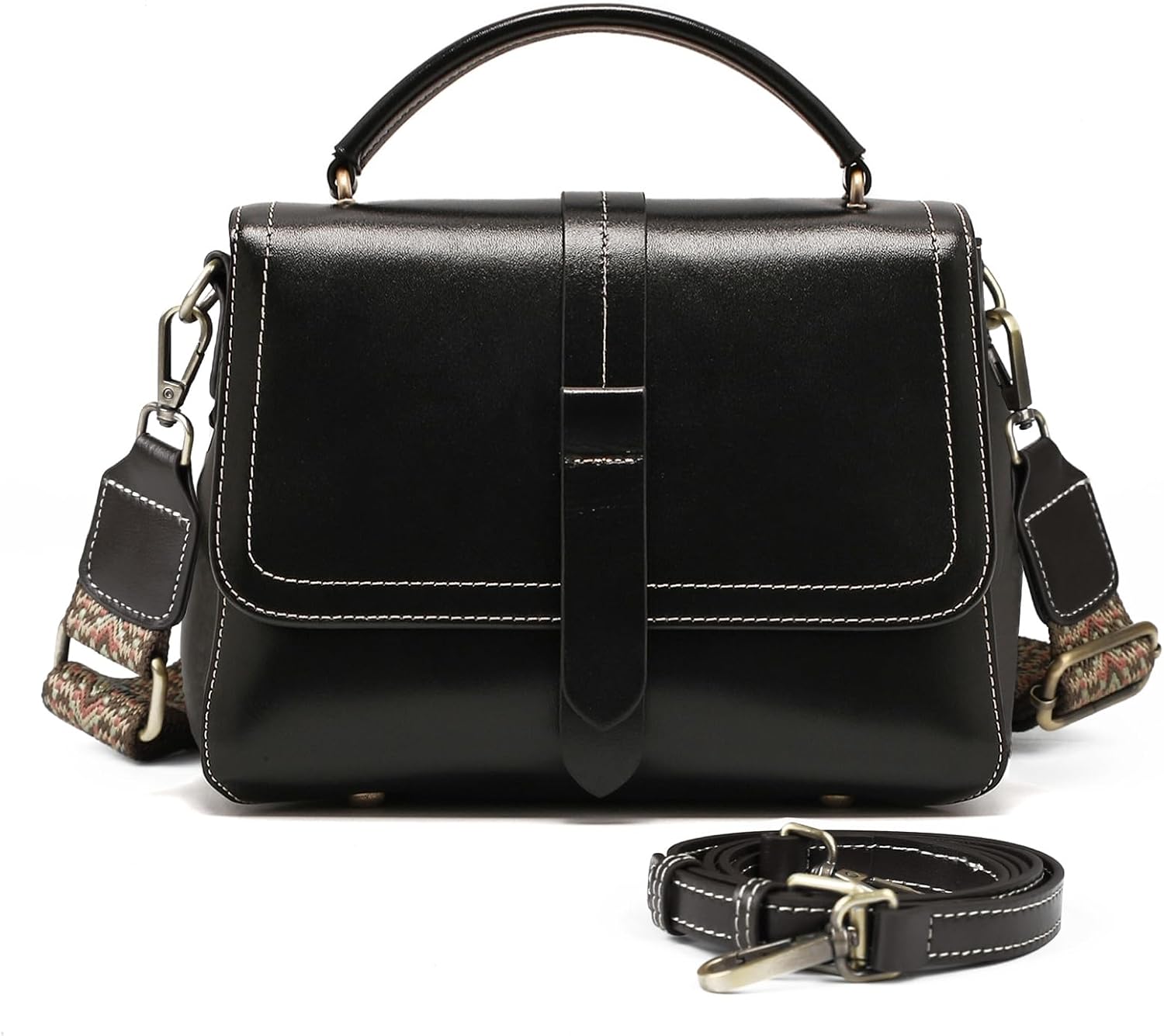 imeetu Crossbody Bags for Women, Leather Shoulder Bag, Top Handle Satchel Purses with 2 Adjustable Straps