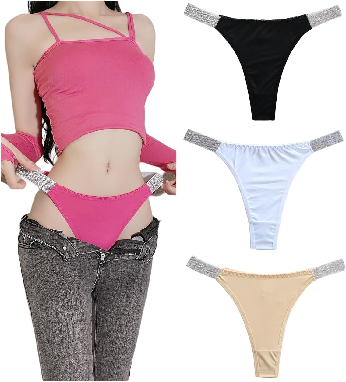 marysgiftThongs Cotton Breathable Panties T-back Tangas G-String for Girls Women Underwear