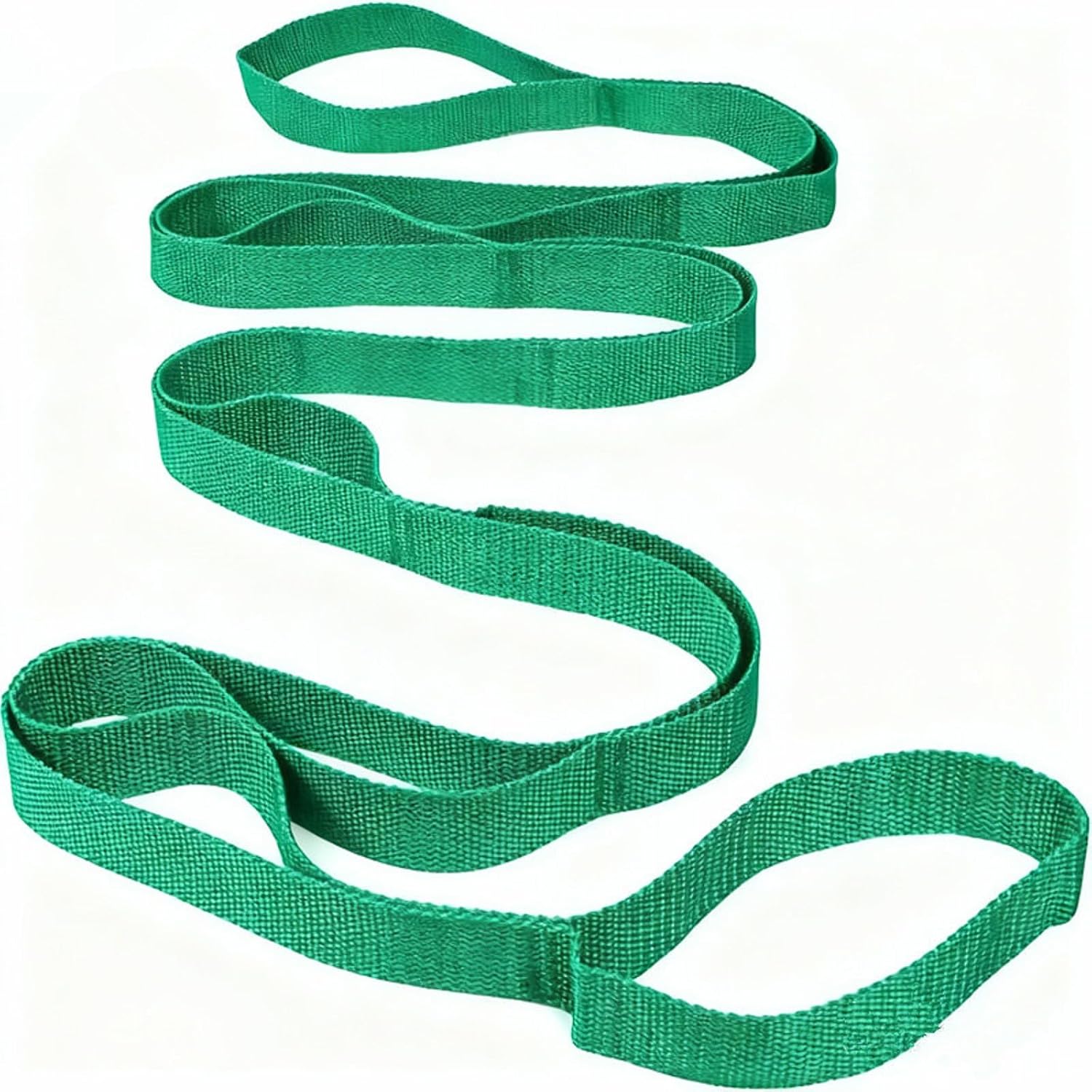 Bestac Stretching Strap Yoga Strap for Home Workout, Exercise, Pilates & Gymnastics - 10 Loops Non-Elastic Stretch Band for Flexibility, Women & Men