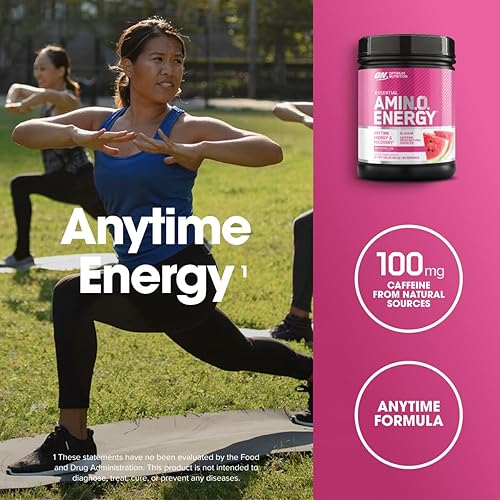 Miniatura 4 de Optimum Nutrition Amino Energy - Polvo energético preentrenamiento con té verde BCAA aminoácidos extracto de café verde apto para dieta cetogénica