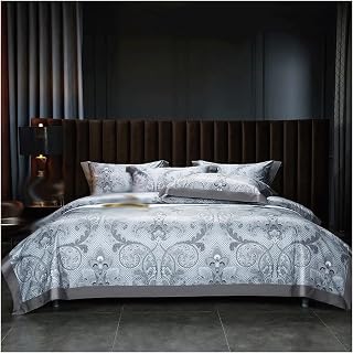 LEIGE Hotel Bedding Pattern Printing Quilt Cover 4-piece Quilt Cover Bed Sheet Pillowcase (Color : D, Size : 1.8 * 2.0m)