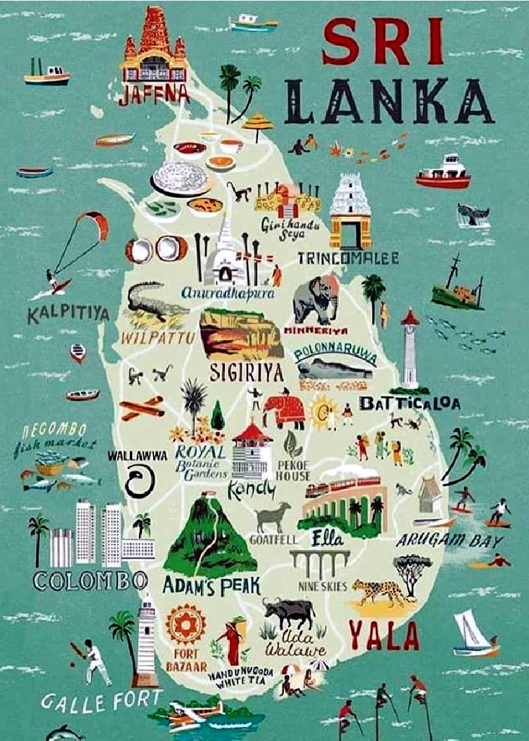 Srilanka Fridge Magnet - Royal Heritage Arts - 3.5 x 2.5 inc, Matte Design with Glossy Finish