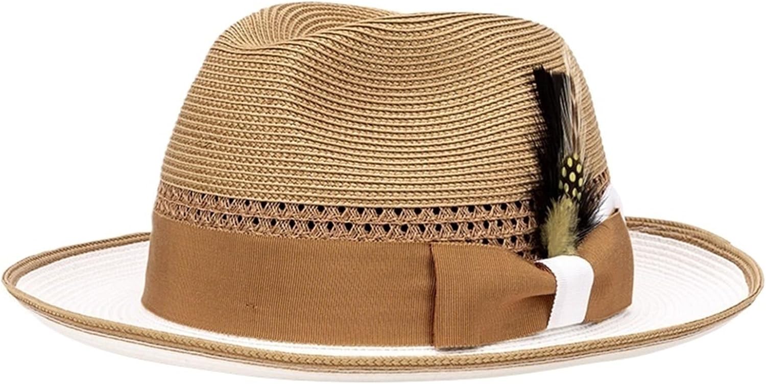 Women's Sun Hats 2026 Linglong Spring Summer New Protection Beach Straw Hat with Feather Decoration Jazz Casual