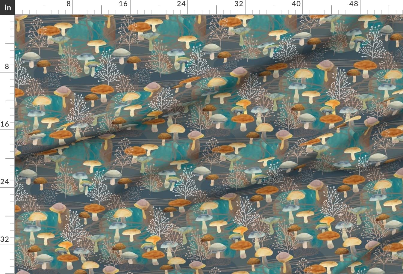 Spoonflower Fabric - Nature Forest Woodland Mushrooms Mushroom Toadstools Magical Dreamy Printed on Minky Fabric by The Yard - Sewing Baby Blankets Quilt Backing Plush