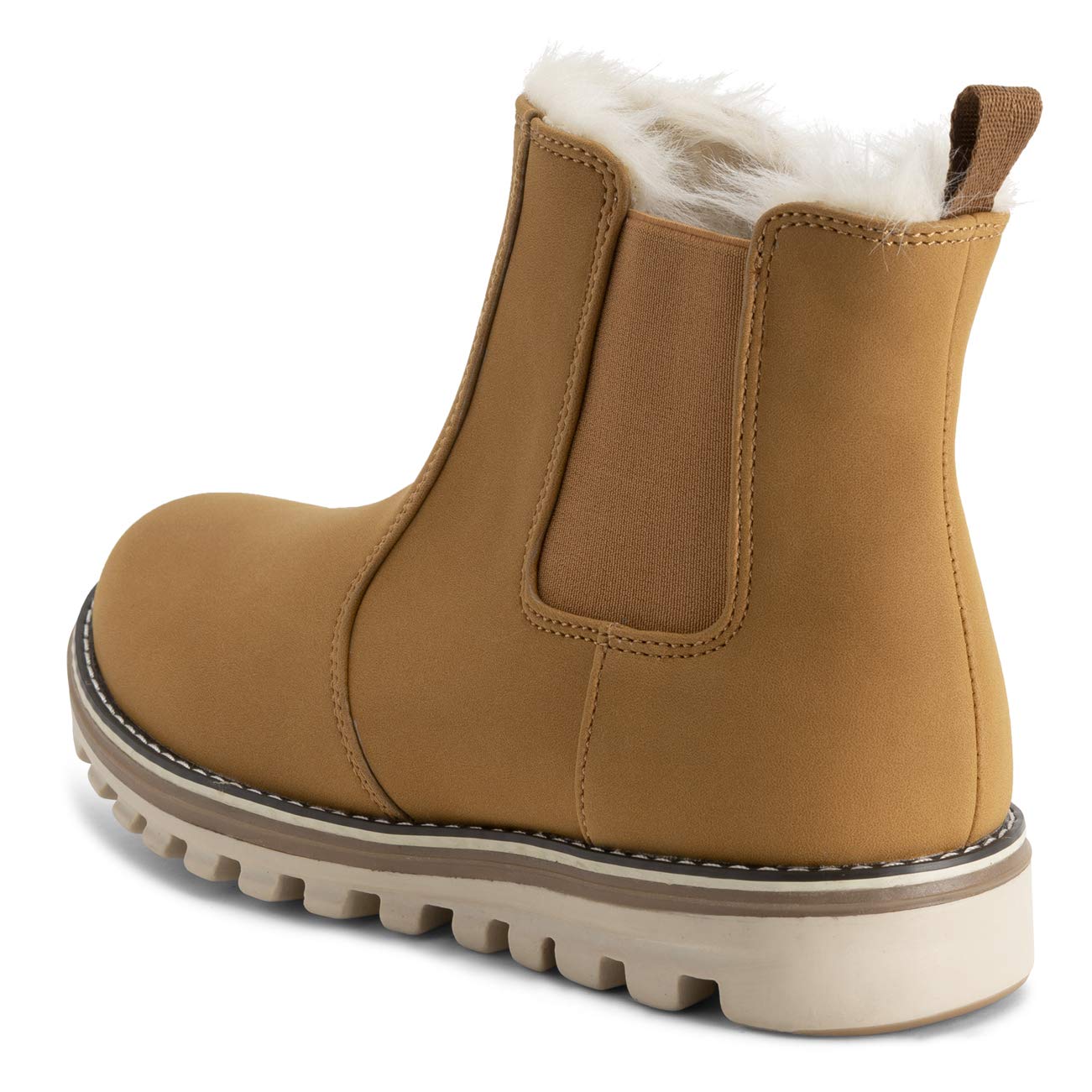 Polar Damen Chelsea Stiefeletten – Nubuk-Optik, Memory Foam, Wasserdicht, Gummisohle, Kunstfellfutter, Genähte & Umgeschlagene Sohle