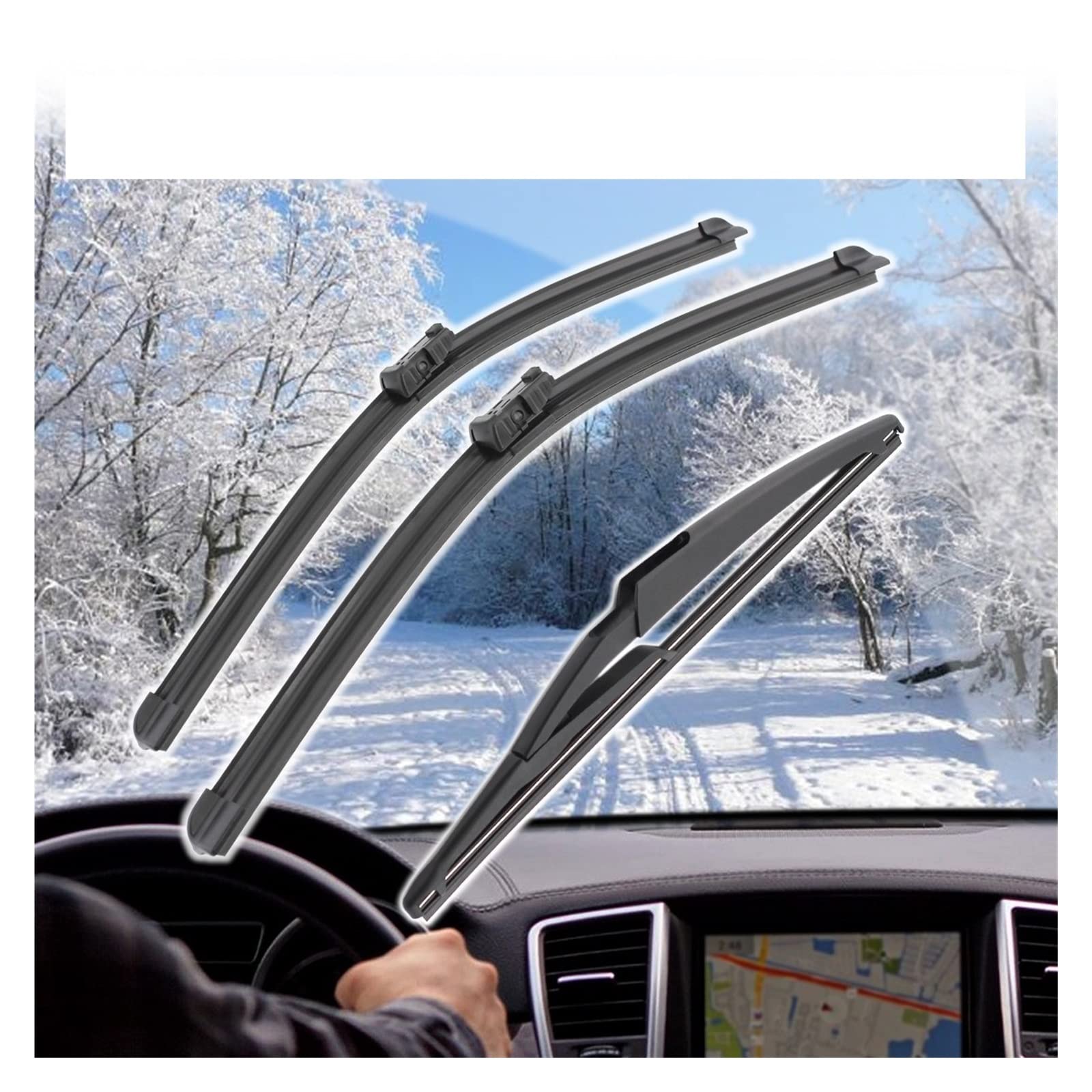 Escobilla Limpiaparabrisas Delantera Coche Para P&eugeot para MK1 para 5008 2009 2010 2011 2012 2013 2014 2015 2016 limpiaparabrisas delantero y trasero 30 "+ 28" + 11 ".