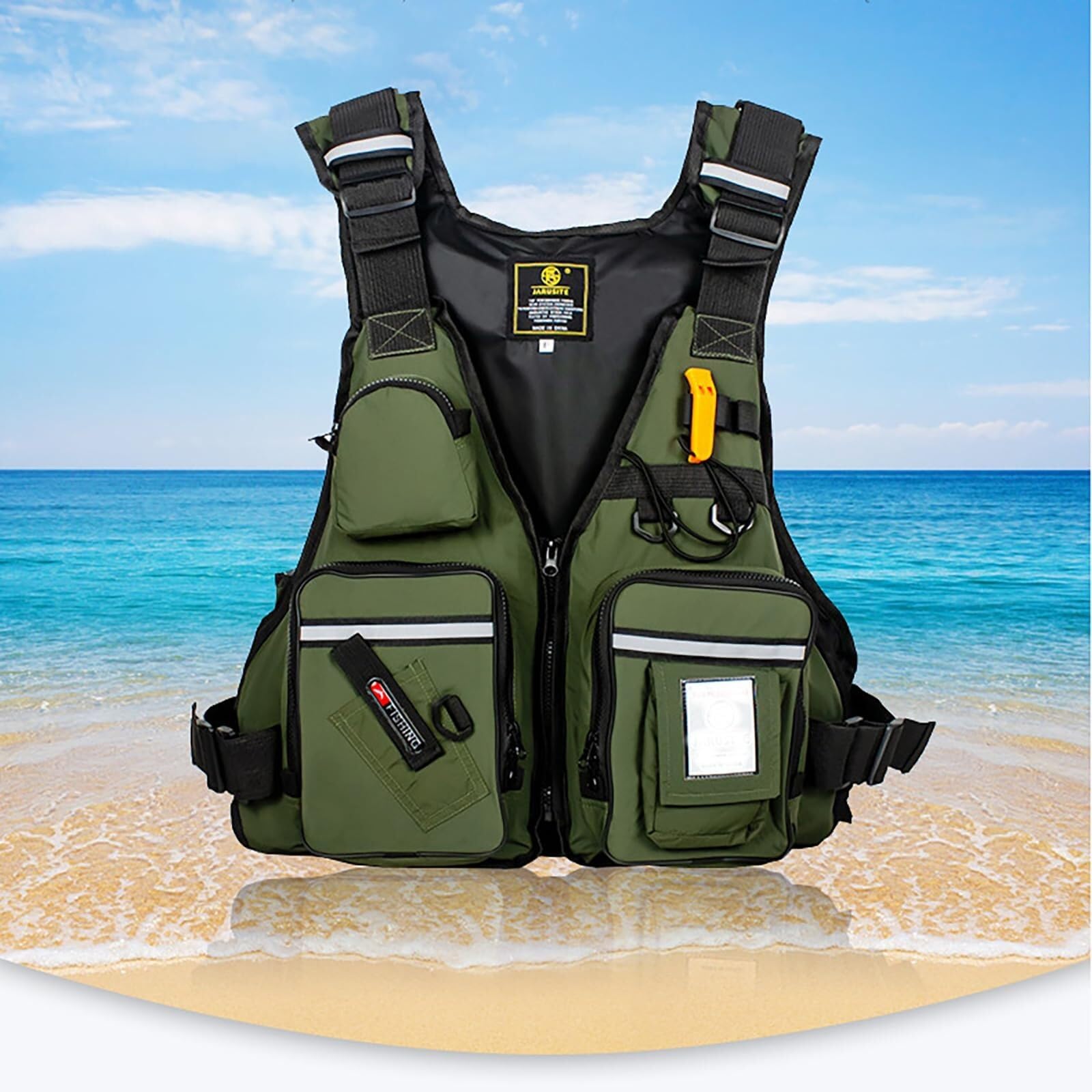 Schwimnweste Unisex Tragbar aus Oxford Stoff Multipocket Verstellbar für Paddeln Bootfahren Schnorcheln Wassersport