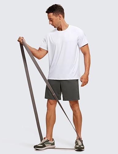 Miniatura 4 de CRZ YOGA Camiseta de manga corta para hombre, de secado rápido, para gimnasio, atletismo, correr, elástica, para hombre