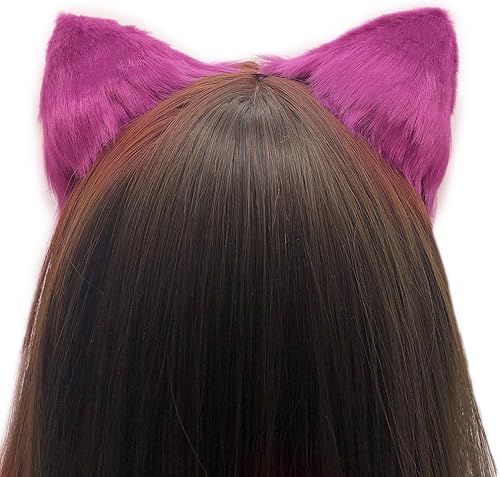 Miniatura 10 de Diadema de orejas de piel sintética con diseño de zorro de gato lindo disfraz de Halloween hecho a mano con orejas peludas