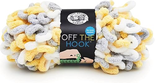 Lion Brand Yarn Hilo sin gancho, hilo voluminoso sin aguja para manualidades, hilo para tejer a mano, 1 paquete, gota de limón