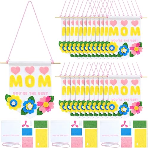 SmoothNovelty Juego de 24 mini pancartas para el Día de la Madre, Día de la Madre, manualidades para niños, regalo para la escuela, manualidades al