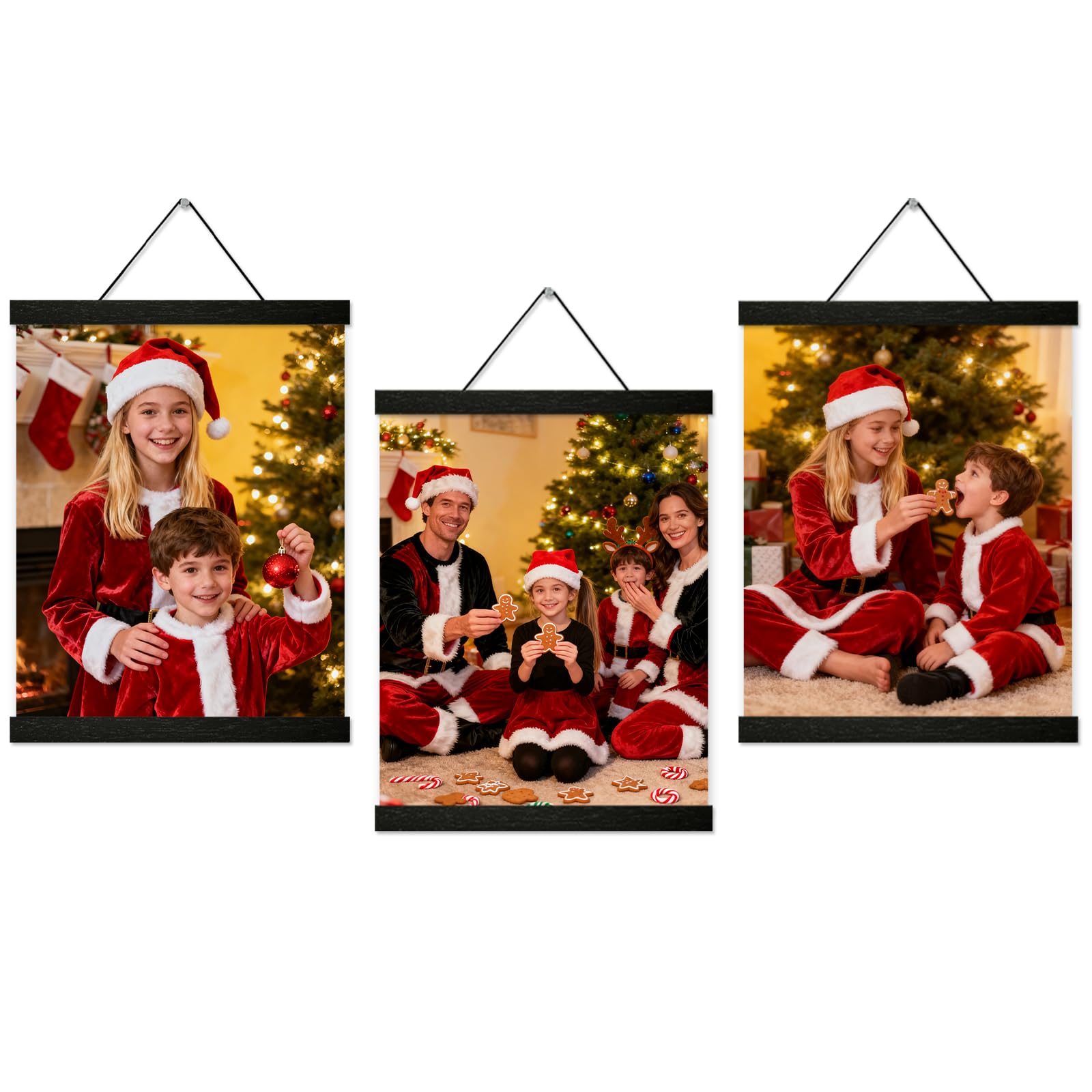 3 Pack Magnetic Poster Hanger Frame 12 inch Black,12x16 12x18 12x20 12x24 Wood Magnet Frames Hangers for Photos, Pictures, Prints, Maps, Canvas Artwork,Diamond Art Painting,Canvas Hanger