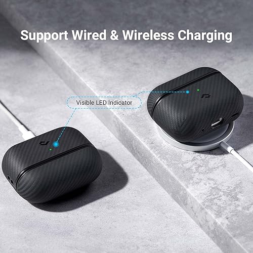 Miniatura 7 de PITAKA Funda protectora para AirPods Pro 2, funda protectora delgada a prueba de golpes para AirPods Pro de 2 generación, compatible con MagSafe,