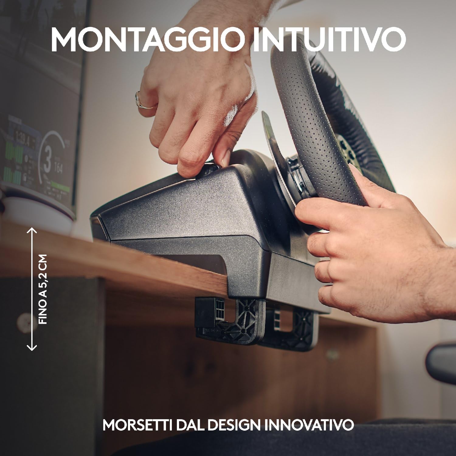 Logitech G920 Driving Force Racing Wheel Volante da Corsa con Pedali Regolabili, Ritorno di Forza Reale, ‎Comandi Cambio in Acciaio Inossidabile, Volante in Pelle, Xbox One/PC/Mac - Nero