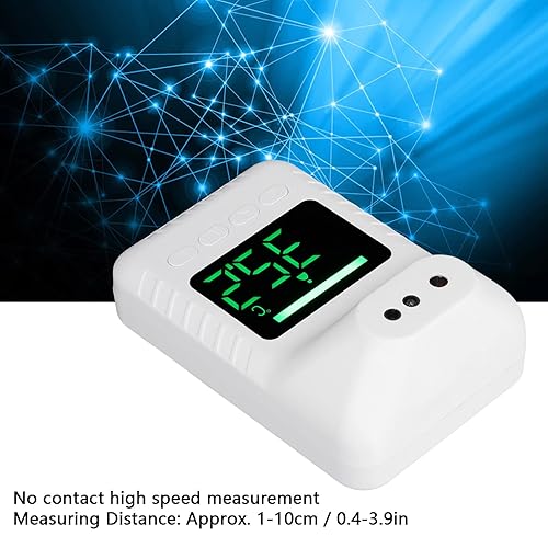 Miniatura 2 de Termómetro infrarrojo para la frente montado en la pared, termómetro digital de pared no electrónico, carga USB o funciona con pilas, termómetro