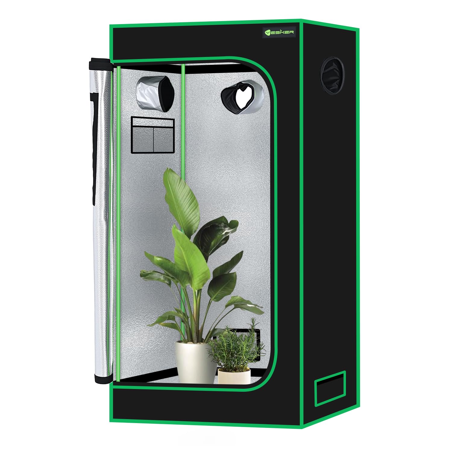 Yesker 2x2 Grow Tent 24x24x48 High Reflective Mylar Small Indoor Growing Tents 600D Oxford Cloth with Observation Window